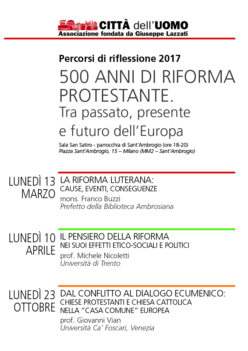 500 anni di Riforma protestante. Tra passato, presente e futuro dell’Europa