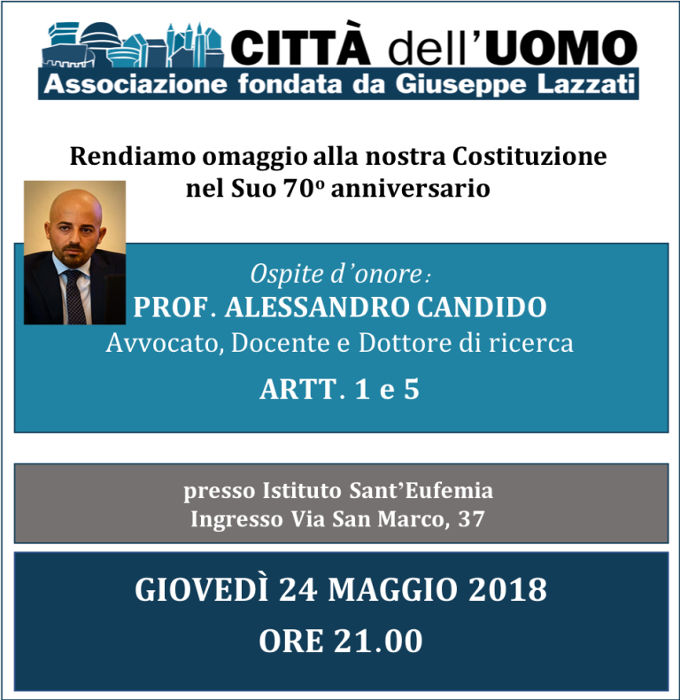 La sezione di Piacenza celebra il 70º della Costituzione con un ciclo di seminari sui principi fondamentali