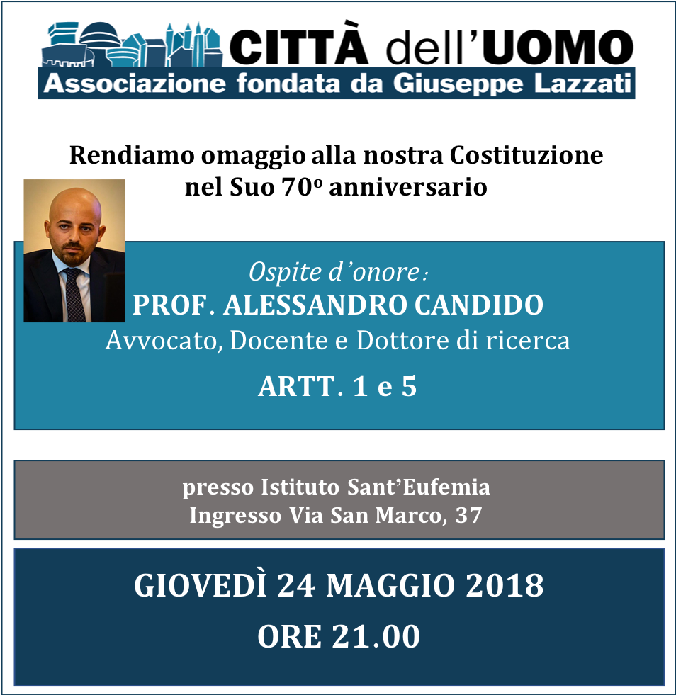La sezione di Piacenza celebra il 70º della Costituzione con un ciclo di seminari sui principi fondamentali