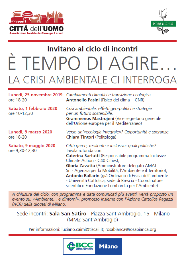 È tempo di agire… La crisi ambientale ci interroga – Ciclo di incontri